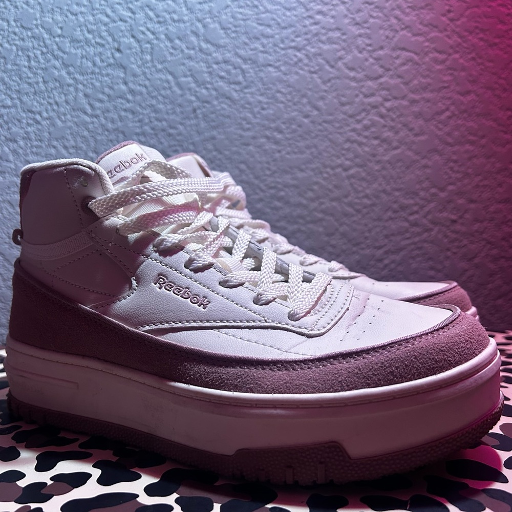 Reebok Women's pink and cream color High-Top Sneakers